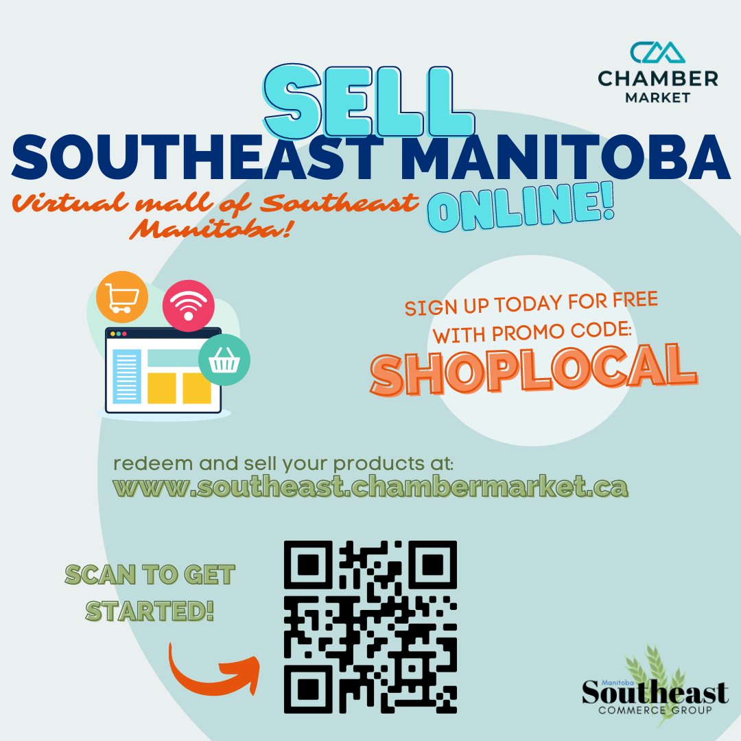 southeastcomgrp's tweet photo. 🛍️Sell your products ONLINE!

The Southeast Chamber Market is an online marketplace connecting Manitoba business owners with Manitobans who love to shop local. Think of it as the Amazon of Southeast Manitoba.

Visit https://t.co/PGKTGBkkkM to get started! https://t.co/53klemjYRo
