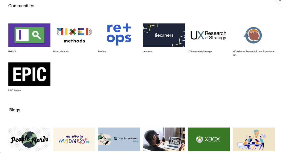 😃😃😃

The Research Resources guide is now 👉live!👈

This list is completely crowdsourced from the Learners community, for #uxresearchers everywhere. Check out your peers' favourite research blogs, communities, people, podcasts and more!

research.joinlearners.com 🎉