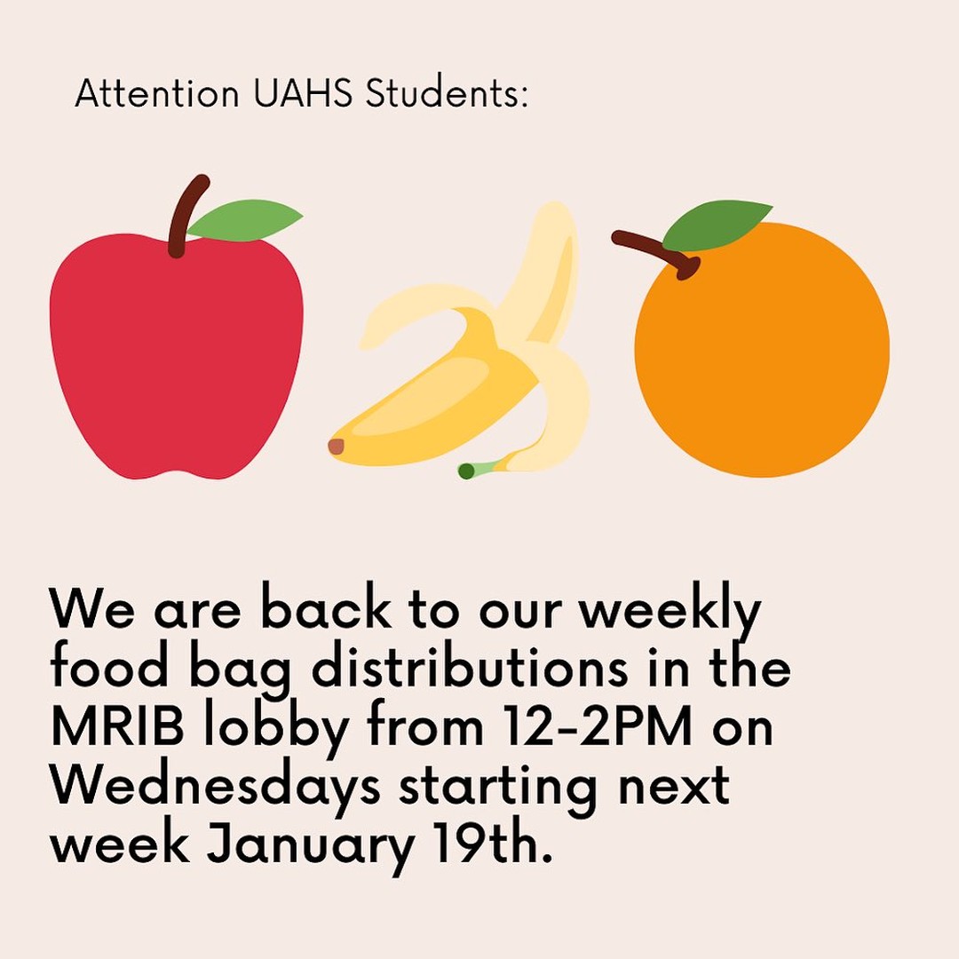 UAZBIO5's tweet photo. Students & Staff @UArizona! - The UA Campus Pantry has a free distribution today, 12-2pm at MRB, reducing food insecurity in our #WildcatCommunity. Just bring your surgical mask (available at the door), catcard, & a bag! https://t.co/6E9qIRh3QL