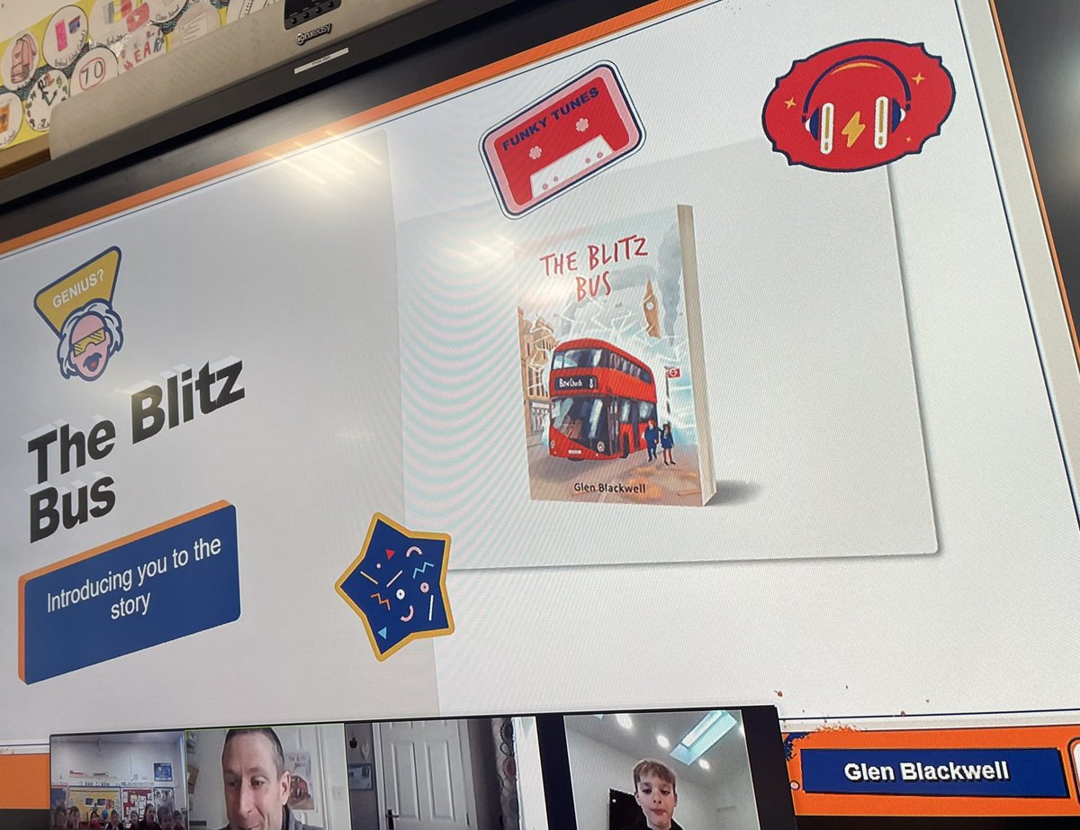Miss__Ch__'s tweet photo. The year 6 learners are inspired after meeting @gblackwellbooks via a virtual Zoom visit! 📚 ✍️ the children gained an insight into the writing/publishing process and can’t wait to read ‘The Blitz Bus’ @GosbertonAcad #aspire #readingforpleasure 🌟 https://t.co/Hr4SyCVmN9