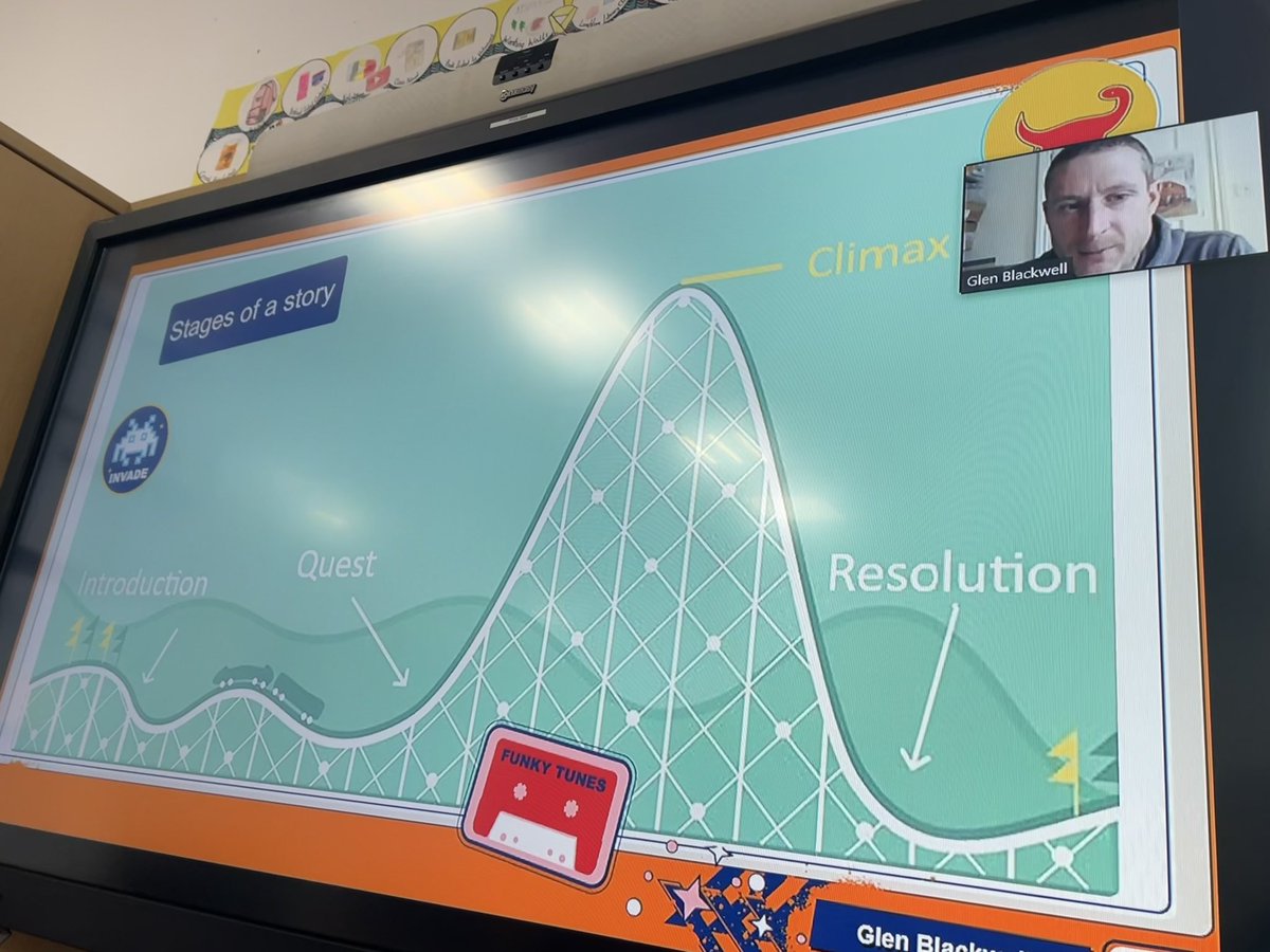 Miss__Ch__'s tweet photo. The year 6 learners are inspired after meeting @gblackwellbooks via a virtual Zoom visit! 📚 ✍️ the children gained an insight into the writing/publishing process and can’t wait to read ‘The Blitz Bus’ @GosbertonAcad #aspire #readingforpleasure 🌟 https://t.co/Hr4SyCVmN9