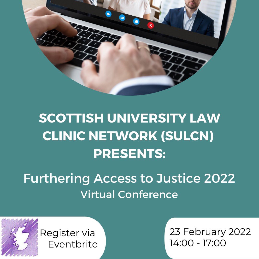 We are excited to announce the <a href="/SULCN/">SULCN</a> Virtual Conference for 2022: Furthering Access to Justice. The conference will be held online on Wed, 23 February, from 2:00-5:00 pm. More details about the sessions and speakers coming soon! 

Register via Eventbrite: bit.ly/SULCN2022