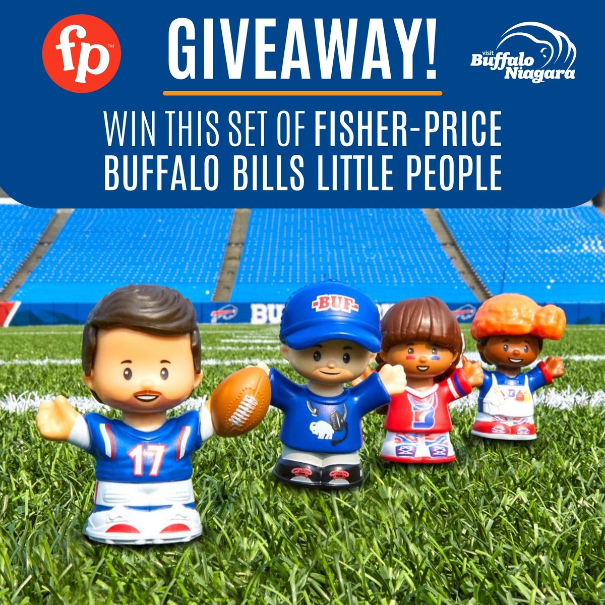 VisitBuffalo_'s tweet photo. WIN this set of Fisher-Price Buffalo Bills Little People!
To enter the giveaway, RT with a ‘Go Bills!’ and make sure you’re following us. The winner will be selected this Saturday, January 22nd, 2022 at 12pm.
Good luck, and Go Bills! #InTheBUF https://t.co/7a0RzLIniY