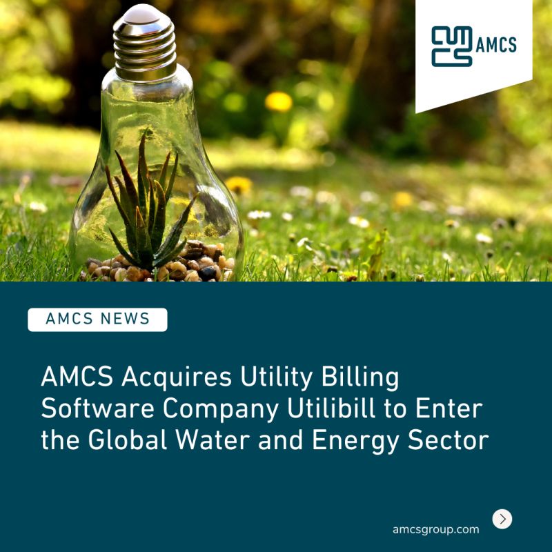 AMCSGroup1's tweet photo. #AMCSNEWS - AMCS Acquires Utility Billing Software Company Utilibill to Enter the Global Water and Energy Sector.
Continue reading the release here >> https://t.co/Kc4qhZNK2M
#acquisition #energy #water #software #Utilibill #AMCS #circulareconomy #technology https://t.co/JdoycRSR3O
