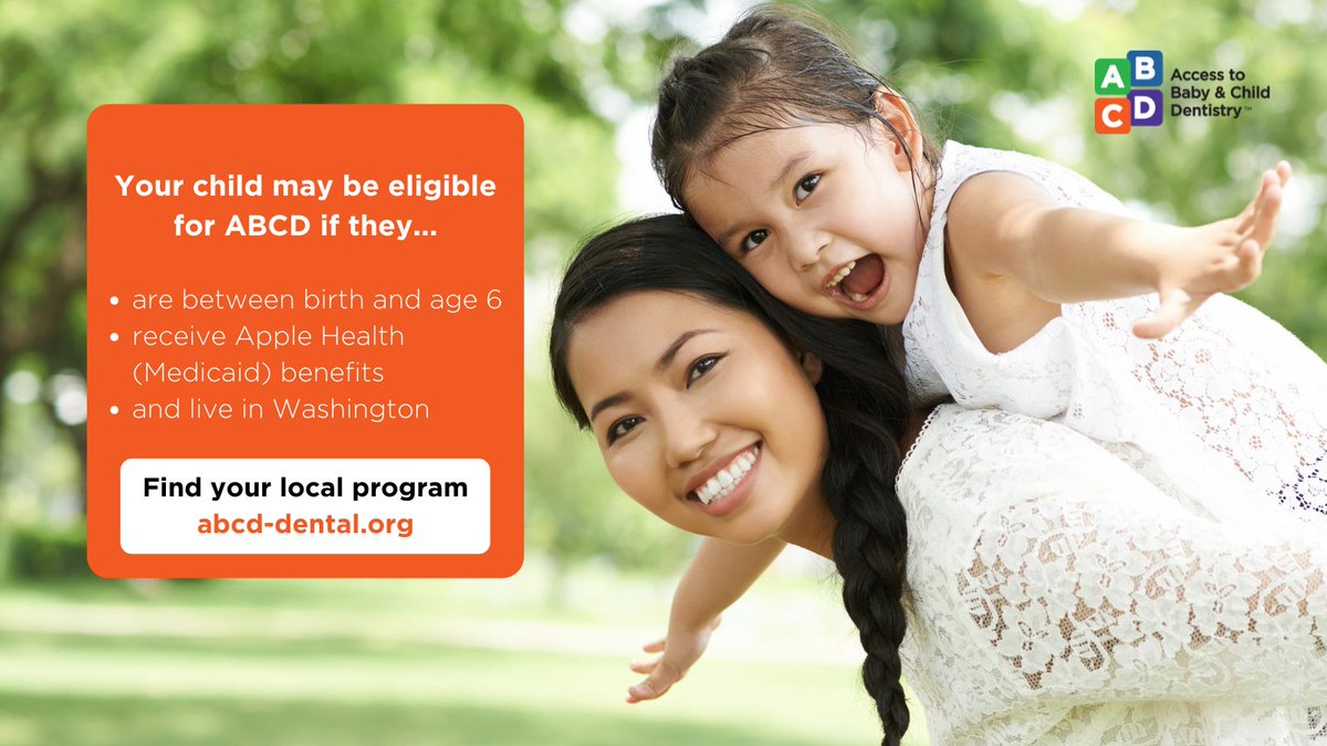 Is your child younger than six? Do they have Apple Health (Medicaid) coverage? Learn how Access to Baby and Child Dentistry (ABCD) can connect them for free to a specially trained dentist to give their smile a healthy start ➡ https://abcd-dental.org/resources/for-families/ 