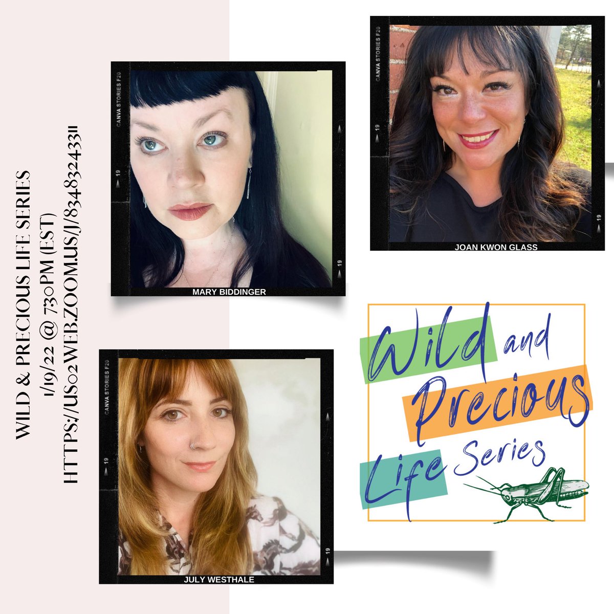 WPLSeries's tweet photo. Tonight at 7:30pm (EST): @marybid, @joanpglass, &amp; @JulyWesthale! &amp; a special announcement from @jebloemeke &amp; @DBrookshire. https://t.co/UOGnDepxwF