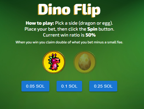 We're happy to announce that our first game is up!😊

Link on our Discord:
discord.gg/rKN65UAY

The casino takes a 5% fee which will be distributed transparently among holders whenever it reaches a certain threshold of earnings. 💪

#NFT #NFTs #NFTGame #NFTCommunity