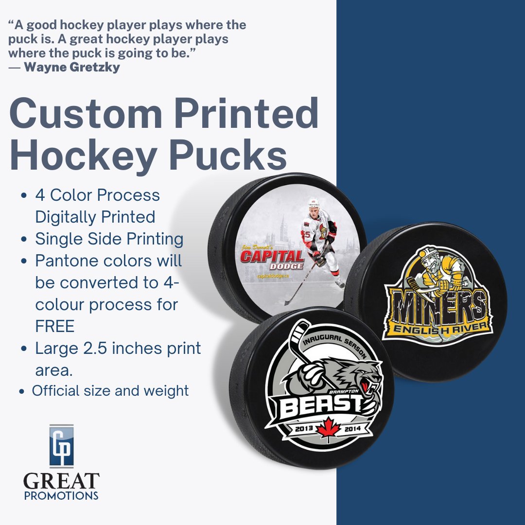 GreatPromotion1's tweet photo. Nothing is more Canadian than your personalized hockey pucks! 🏒

Message us to get your quote or visit us online to create a virtual sample. 

https://t.co/Y8xB50JxkH https://t.co/xkCKvXZf6S