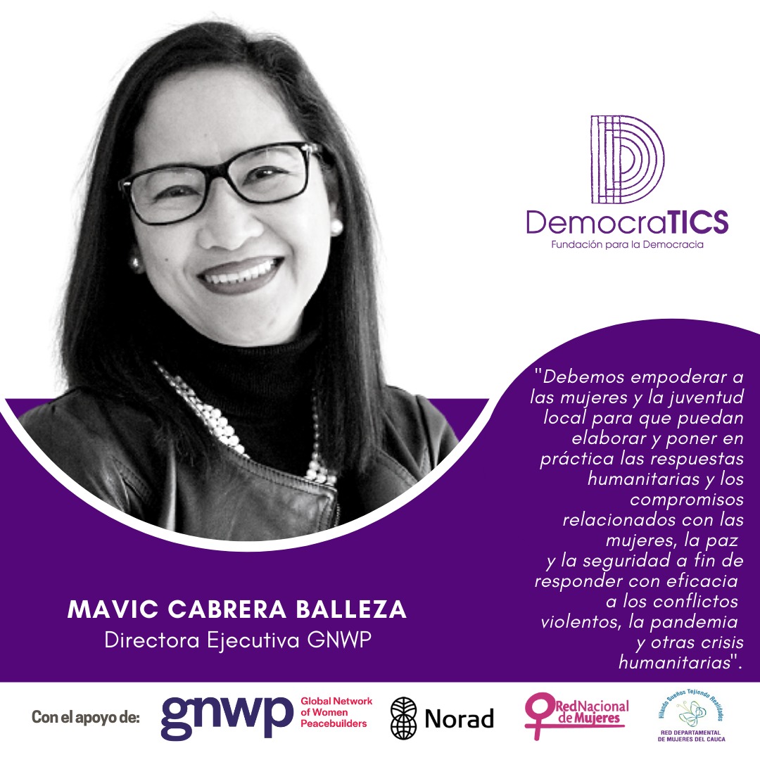 fdemocratics's tweet photo. 🌐 El #liderazgo de las mujeres es fundamental para la construcción de una paz estable y duradera. Hoy hacemos un reconocimiento a todas las mujeres como #MavicCabreraBalleza que han puesto su capacidad de servicio en la defensa de los derechos de las mujeres #Resolución1325 💜 https://t.co/plaAcb1OUP
