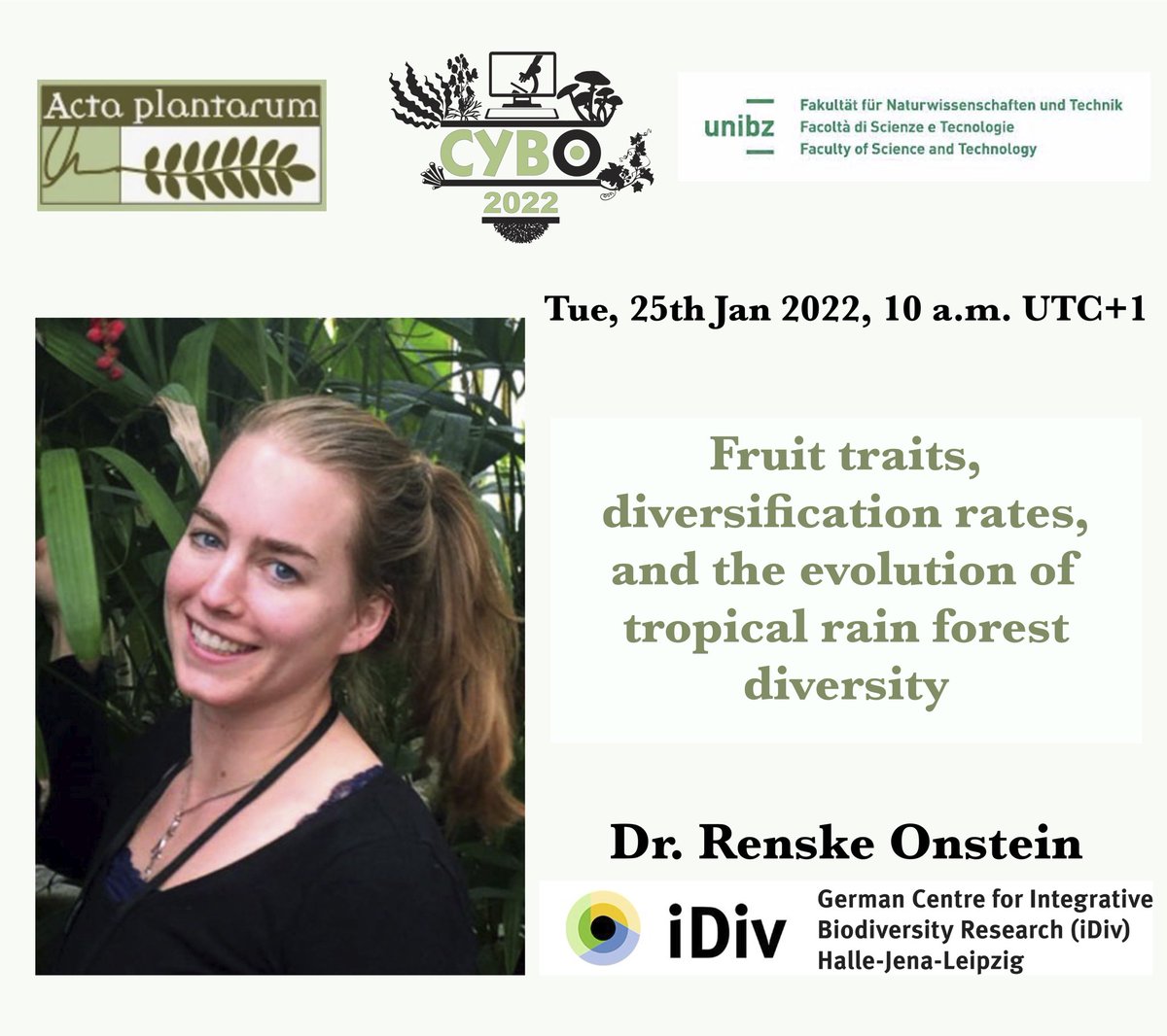 Are you ready for our first webinar of 2022? On Tuesday (Jan 25th) at 10 am (UTM+1) Dr. <a href="/RenskeOnstein/">Renske Onstein</a> will talk about #fruit traits, #diversification rates and the #evolution of #tropical #rainforest #diversity! Don’t miss it! Register to the #seminar on the website…it’s free!