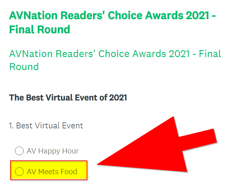 AvixaDiversity's tweet photo. Hey #AVTweeps! So #AVMeetsFood is in the final round of @AVNationTV's Readers Choice Awards - Best Virtual Event Category! We'd be grateful if you could help us get over the line. Here's the link: https://t.co/o27GEK0KVx
#AVChallenge #AVintheAM #DiversityInAV https://t.co/x1xrGVEg8y
