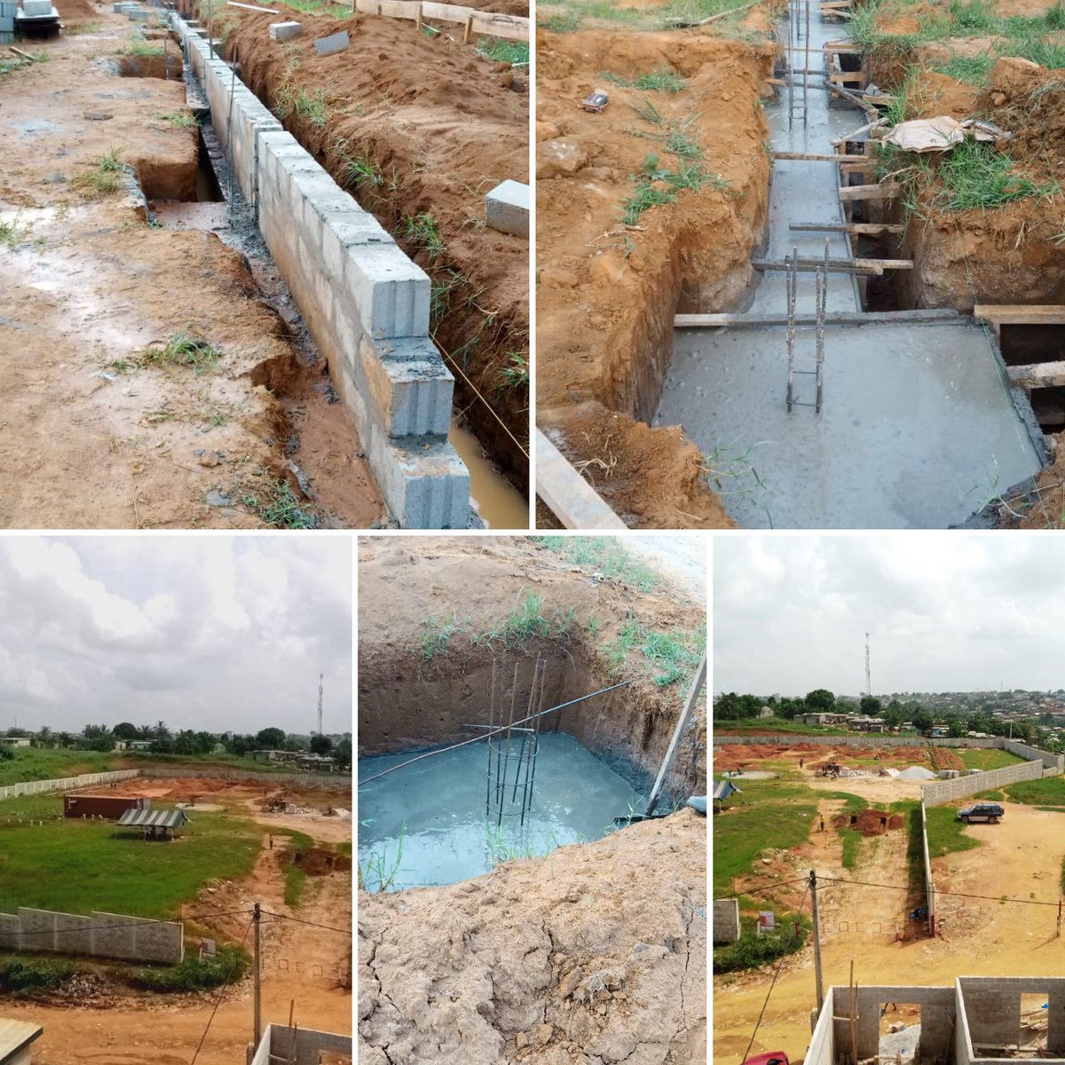 HFI1995's tweet image. Our team in #IvoryCoast are working on the walls of the new @MasroorCentre #hospital