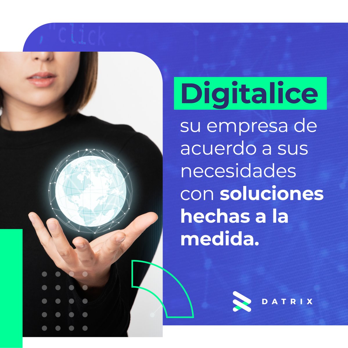 DatrixMX's tweet image. Buscamos facilitar productos y servicios que forman soluciones necesarias para 𝗱𝗶𝗴𝗶𝘁𝗮𝗹𝗶𝘇𝗮𝗿 a nuestros clientes de acuerdo a sus necesidades, presupuesto y conocimiento actuales.

Conozca más sobre nosotros:
🌐 datrix.mx

#Datrix