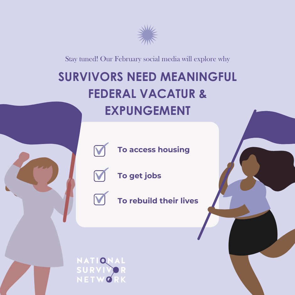 NtlSurvivorNet's tweet photo. This month for #HumanTraffickingAwarenessMonth, we're focusing on how professionals can empower survivor leadership in the movement. Next month, we'll be sharing information about why survivors need MEANINGFUL federal vacatur & expungement. Stay tuned! #HTAM2022 https://t.co/VH0zw675WV