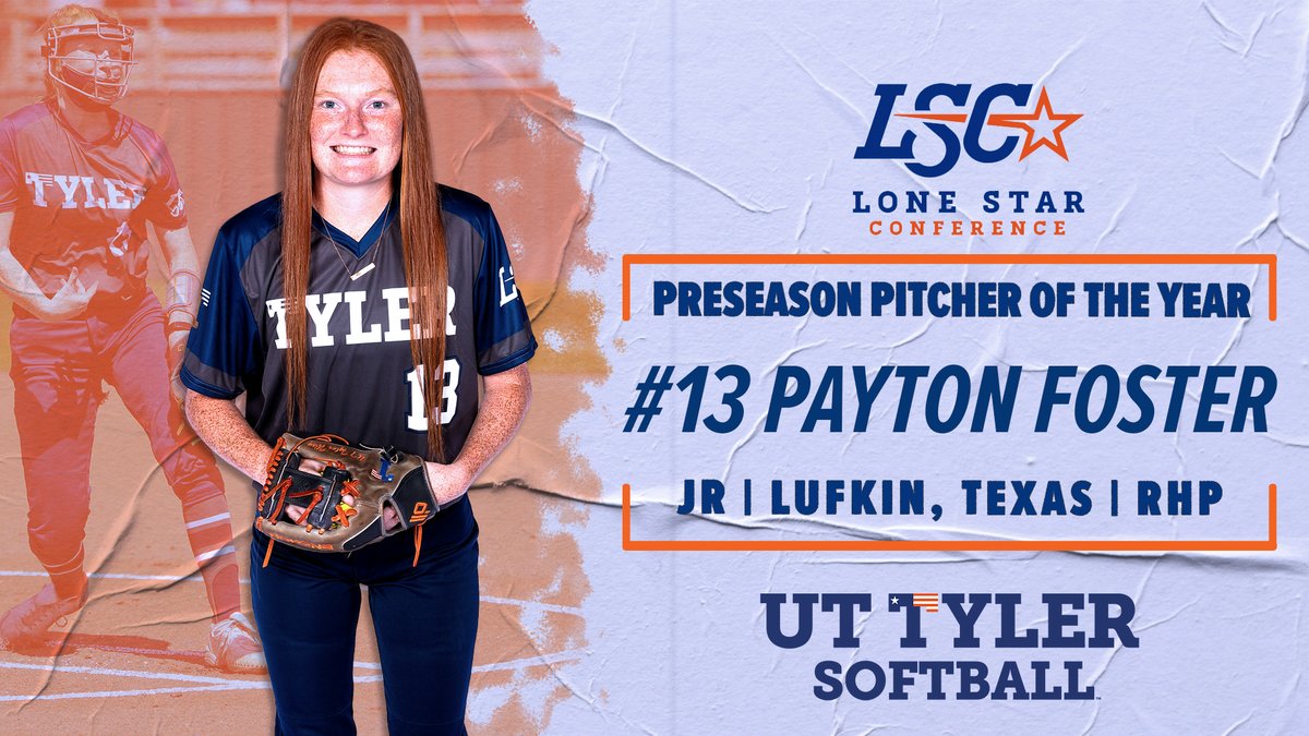 UT Tyler Patriots (@uttylerpatriots) on Twitter photo SB | Payton Foster of <a href="/Patriot_sb/">Patriot Softball</a> has been tabbed as the 2022 Lone Star Conference Preseason Pitcher of the Year after claiming 2021 All-American and LSC Pitcher of the Year honors!
RELEASE - bit.ly/3AgxeBO
#TYLERMADE SB | Payton Foster of <a href="/Patriot_sb/">Patriot Softball</a> has been tabbed as the 2022 Lone Star Conference Preseason Pitcher of the Year after claiming 2021 All-American and LSC Pitcher of the Year honors!
RELEASE - bit.ly/3AgxeBO
#TYLERMADE