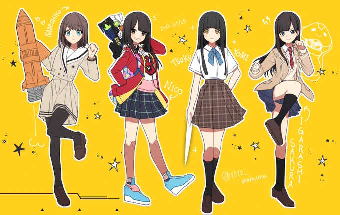 お題「①+②+③+④」
女子高生ライダー! / なでしこ・ニコ・ツクヨミ・さくら
#特撮版深夜の真剣お絵描き60分一本勝負R +40分 