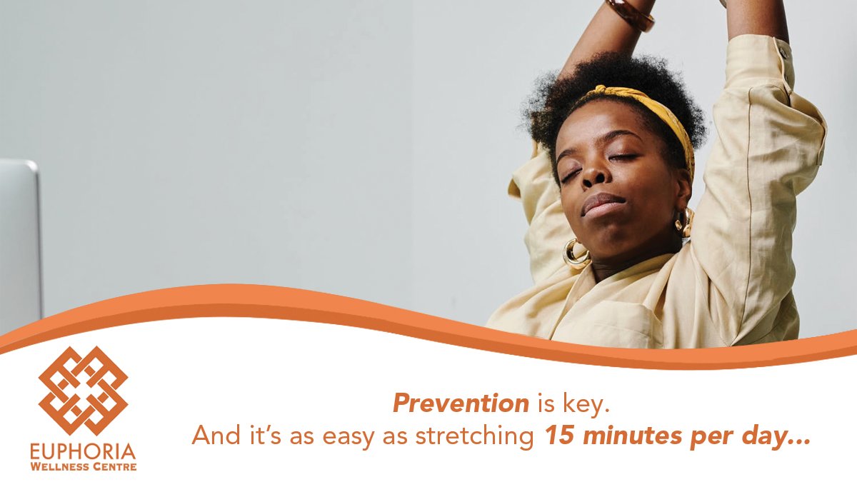 Euphoriawc's tweet image. Still working from home? Remember to incorporate 15 minutes of stretching into your daily routine. Not sure how to stretch? Ask your therapist for tips after your next treatment!

#yyc #stretch #flexible #health #15min #fitlife #daily #WFH #2022 #muscles #strength #massage