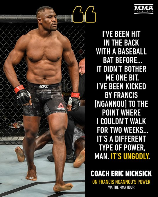 Francis Ngannou literally hits different 😳

Watch #TheMMAHour with @arielhelwani ▶️ 
