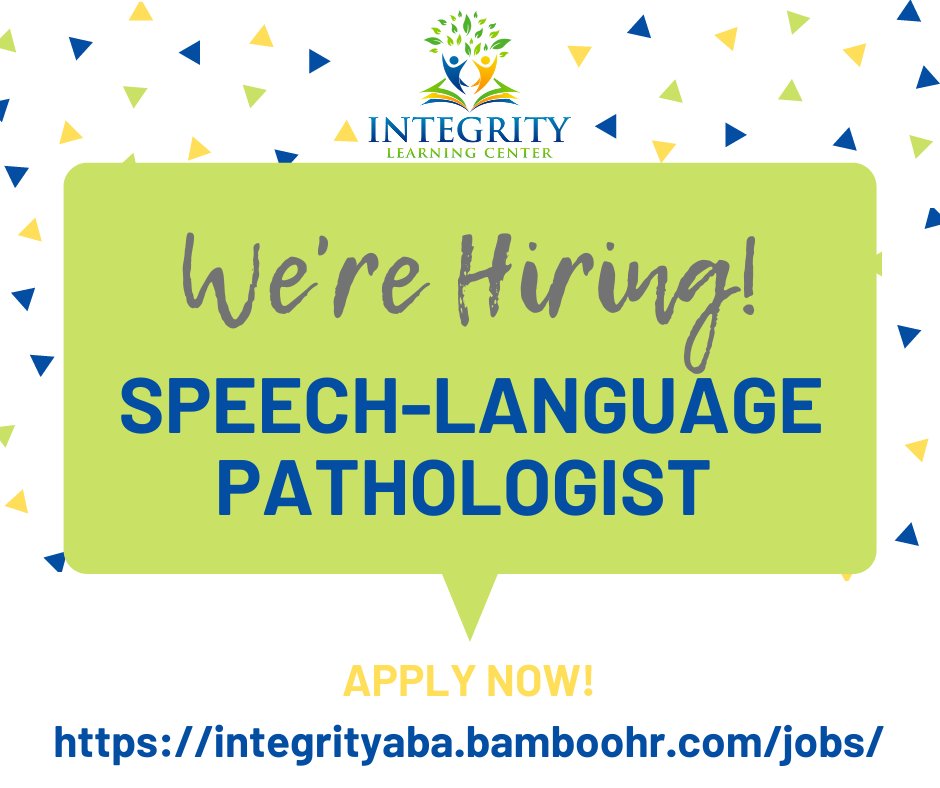 IntegrityABA's tweet image. New job opportunity here at Integrity! Follow the link in our bio and head to the Careers tab to join our #dreamteam #SLP