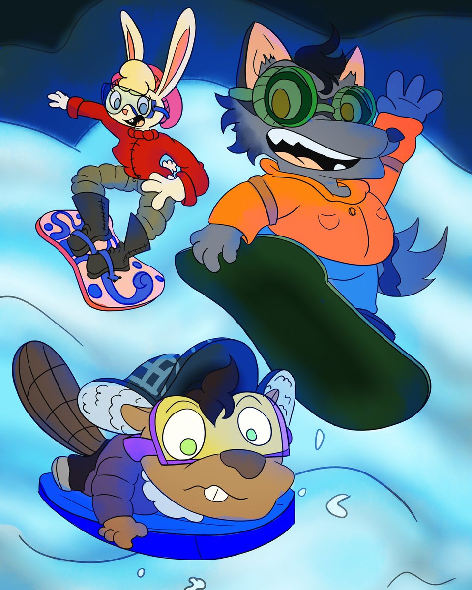 doodlepeepers1's tweet photo. Enjoy Snowboarding!!! #ArtistOnTwitter #originalcharacters #cartoonart #cartoonraccon #cartoonbunny #cartoonbeaver https://t.co/oCEMrtaF04