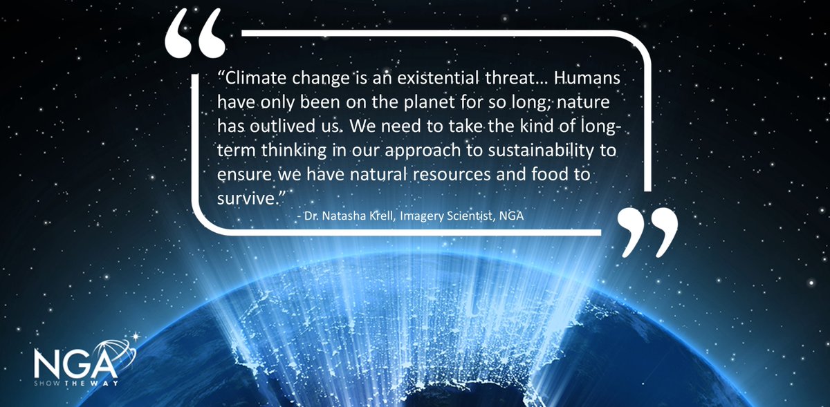 NGA_GEOINT's tweet photo. Great @USGIF #GeoConnect event today on "What #GEOINT Can Tell Us About Climate and Food Security," featuring NGA’s Dr. Krell as a panelist together with Pat Cummens, @natashakre, Dan Opstal, and @ErinSikorsky, and moderated by @ChristyMonaco. Thanks for having us! https://t.co/kpucUzt5IH