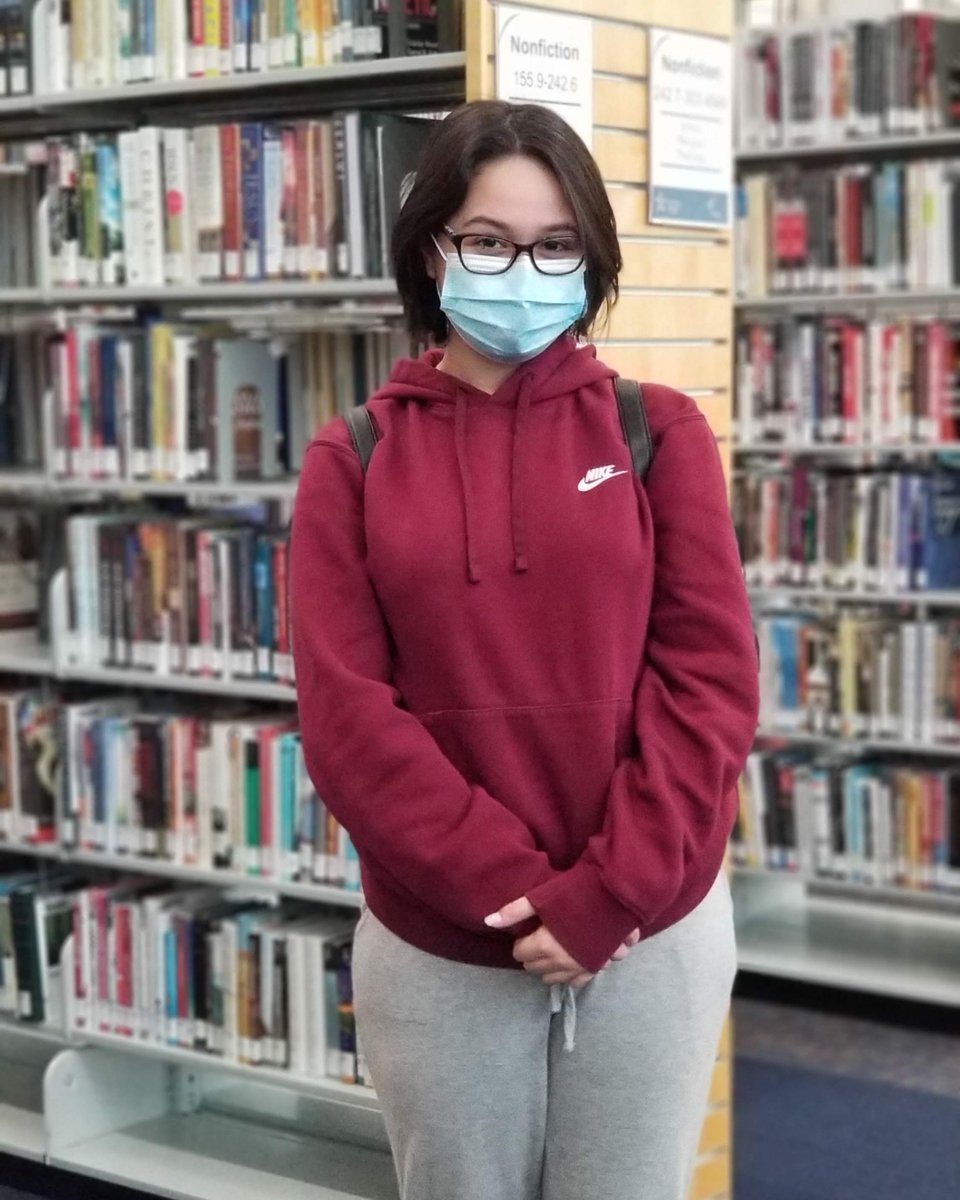 LSCCYFLibrary's tweet photo. Meet Ariana! Ari started classes this semester, focusing her studies on music/vocal performance. Her favorite thing about the LSC-CyFair Library (so far) are the books! Ari's book rec: Alex, Approximately by author Jenn Bennett.
#STUDENTSPOTLIGHTCYF #lsccyfairlibrary #lsccyfair https://t.co/h0au5wgaHh