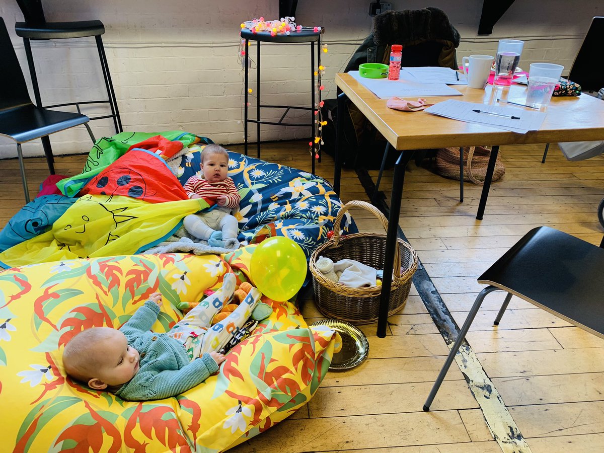 This is what work looks like <a href="/tftheatres/">Tobacco Factory Theatres</a>
Meet Nellie, our Head of Well-being and Arthur, our Head of Inclusion ☺️ Busy day for both at the office. 
Thanks to <a href="/Hatti600/">Harriet Garbas</a> for joining and dreaming with us for the afternoon.