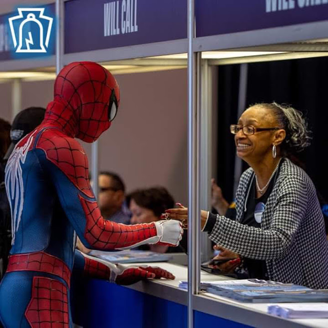 phillytemps's tweet photo. Thank you for wearing your mask sir! it makes convention registration so much easier!

#staysafe #conventionstaffphiladelphia #phillytemps #tempagencyphiladelphia #jobsphilly #webs #eventstaff #spideysense #super https://t.co/Gj2ypb39tP