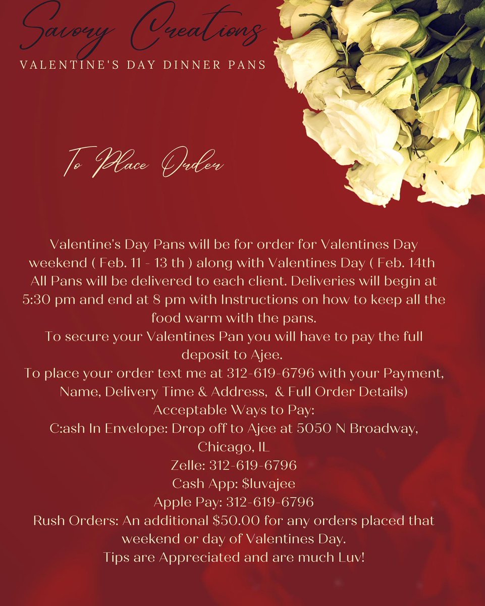 luvajee_'s tweet photo. This menu will have you talking about it and getting ATE for Hrs and Hrs andddddd Hrs! Preorder your Valentines Day Luv Pan to have you and your loved one storming for a couple hours! #Chicago #chicagochef #ValentinesDay2022 #ValentinesDaygifts https://t.co/TJW6gDtZ4O