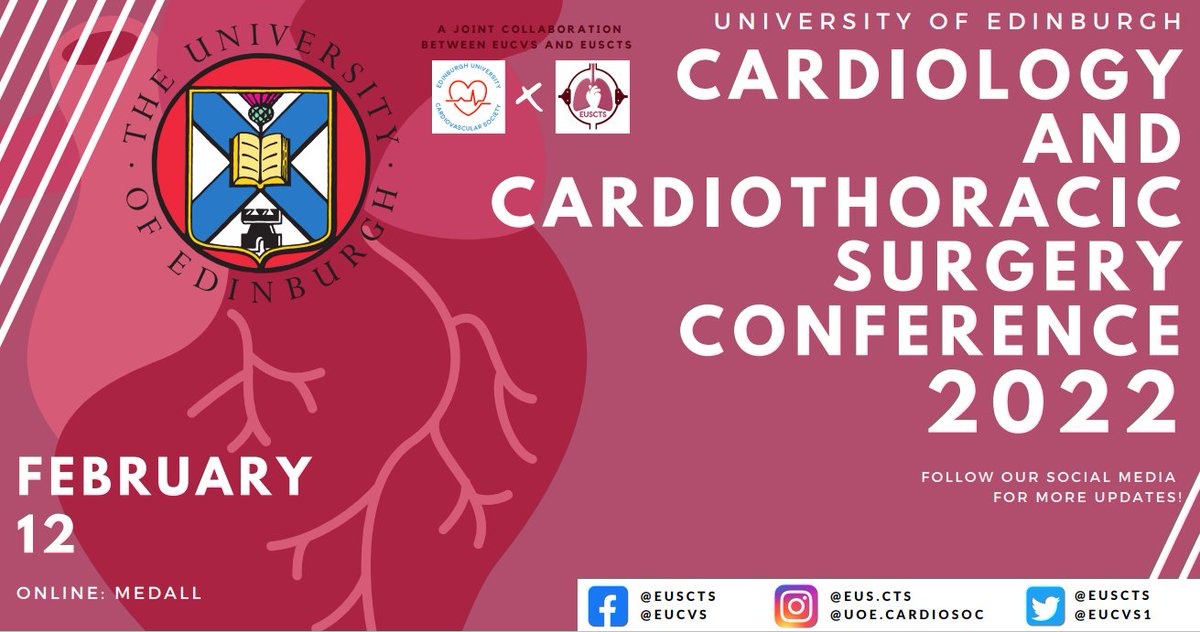 EUSCTS's tweet photo. EUSCTS has teamed up with @EUCVS1 to bring you all a jam packed day of an insight into cardiology and cardiothoracic surgery!

*FREE*
*CERTIFICATES PROVIDED*
*6 Exciting Talks*
*ECG Workshop by Epicardio*
*FREE 1 Month Access to EPICARDIO*

All welcome!- https://t.co/Vd5JUJEOae https://t.co/ShDHv5VGzN