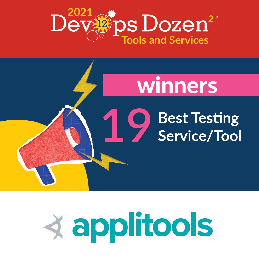 devopsdotcom's tweet photo. Congratulations to @Applitools for winning this year’s #DevOpsDozen award for Best Testing Service/Tool!

🏆 See more winners: https://t.co/bRzq1HWeSp https://t.co/unnr0q7djA