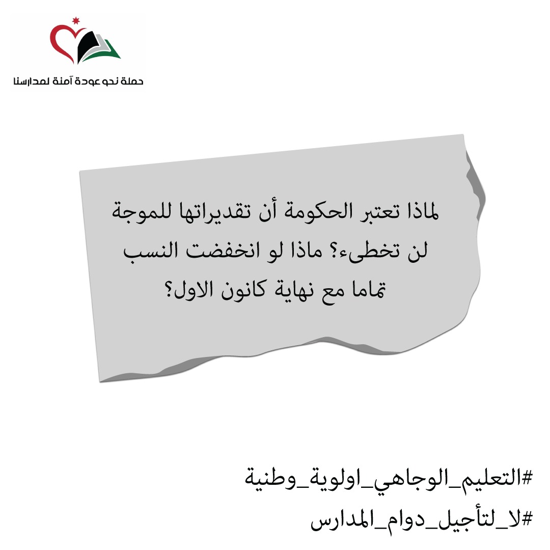 classesatschool's tweet photo. #التعليم_الوجاهي_اولوية_وطنية
#لا_لتأجيل_دوام_المدارس @BisherKhasawneh @edugovjo @mohgovjo @RHCJO https://t.co/2iWGWJjmj5
