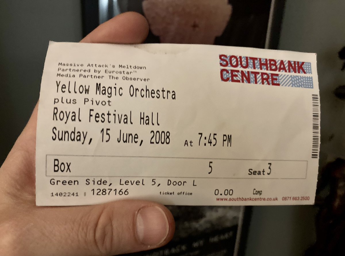 Found this at the back of a drawer. That time <a href="/pvt_official/">P V T</a> supported Yellow Magic Orchestra at <a href="/southbankcentre/">Southbank Centre</a> (another life ago…)