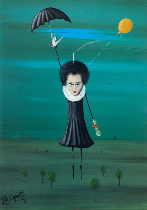 Bedankt <a href="/Catawiki/">Catawiki</a> voor deze nieuwe aanwinst. 

Jaroslaw Kiełczyński - Hania Afro likes to fly sometimes