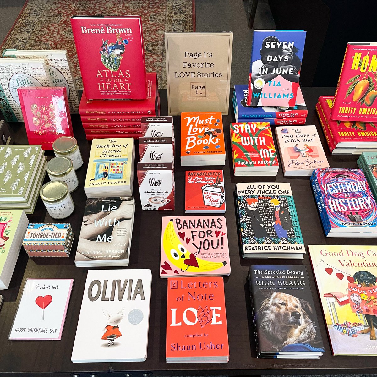 Page1Books1's tweet photo. We LOVE love! ❤️ Come check out our Valentine’s Day table to find a lovey book for every age range. 

What’s your favorite love story?

#mypage1 
#readwhatyouwant
#readinstead
#showusyourbooks
#bookstagram
#page1books
#reading
#centralstreetevanston
#shopsmall
#shoplocal https://t.co/bJtli2PZXe