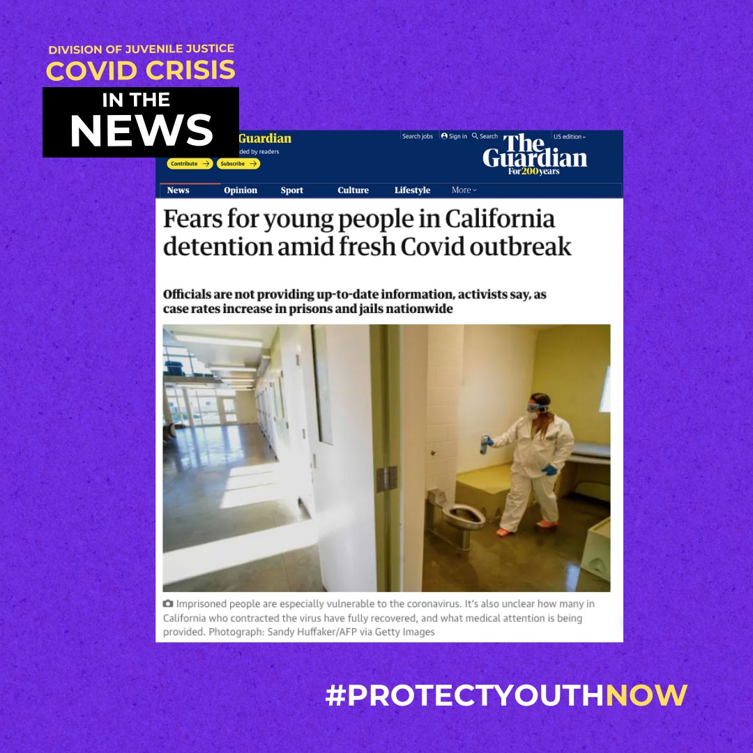 vtwong's tweet photo. A 3rd COVID-19 outbreak in the Division of Juvenile Justice (DJJ) has infected at least 350 youth already #ProtectYouthNow #ReleaseYouthNOW
 
TAKE ACTION TODAY 
Call Gov @GavinNewsom at (916) 445-2841 to tell him why DJJ must release young people before it's too late. @CABSCC https://t.co/CtBPkh0ZPs