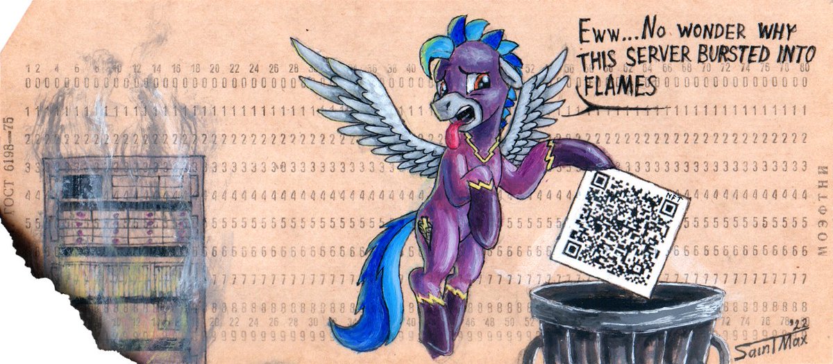 Commission for <a href="/L4m3ness/">L4m3ness</a> 
#art #punchedcard #commission #OC #pegasus