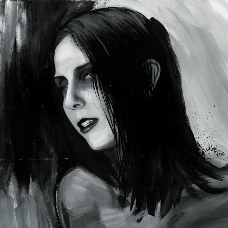 6 years ago today, last painting I did with an actual paintbrush before going fully digital. @CCHELSEAWWOLFE black and white gouache on card. #painting @sargenthouse