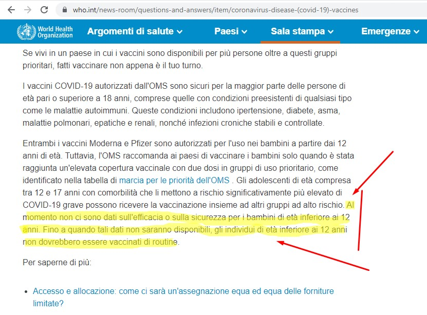 cloudhotelit's tweet photo. @madforfree @Cartabiancarai3 Al momento non ci sono dati sull'efficacia o sulla sicurezza per i bambini di età inferiore ai 12 anni.
Ahh vabbè dimenticavo l'#OMS non fà testo...

Link: https://t.co/M4kFTDZd86 agg. al 29 nov. 2021 
Terza FAQ : Who should get vaccinated against COVID-19? https://t.co/pDWyw2YGCo