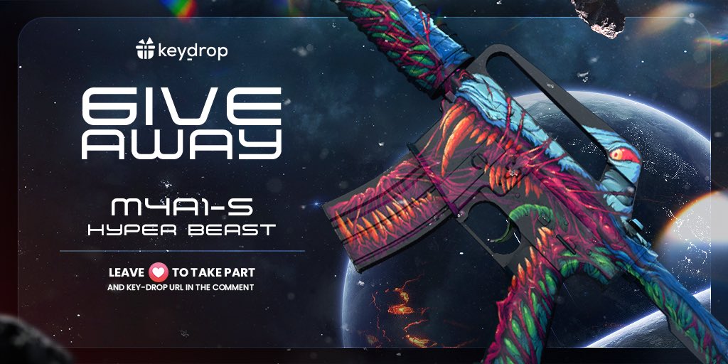 keydropcom's tweet photo. Giveaway on M4A1-S | Hyper Beast 🎁

👊 Just leave ❤️ under the post!
🌟 Follow us!
🏆 Retweet!
 
⏰ Wait 24 hours!

#freeskins #csgoskinsgiveaway #csgoskinsfree #giveaway #airdrop #csgocases #csgocase #csgocommunity #csgoesport #skins #csgoskins #keydrop #keydropcom #csgo https://t.co/mfv9mGVedj