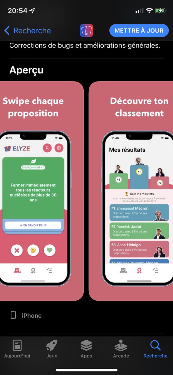 L'app Elyze qui fait débat alors que les programmes complets des candidats n'ont même pas encore été publiés.
Donc les problèmes de résultat peuvent venir du nombre de points disponibles pour chacun.
N'aurait-il pas fallu la sortir plus tard ? <a href="/GaspardG_/">Gaspard G</a> <a href="/ElyzeApp/">ELYZE - Présidentielle 2022</a> #elyze