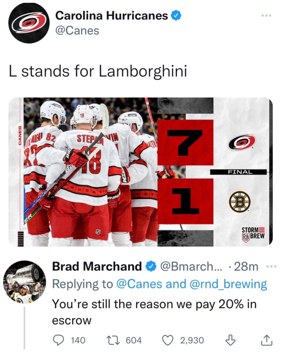 spittinchiclets's tweet photo. Brad Marchand vs the Canes is the rivalry we didn’t know we needed https://t.co/hoXeL6O1CS