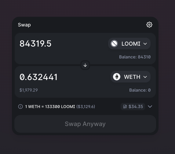 degeniuslol's tweet photo. My Play 2 Earn Experience:
1) Bought 10 @CBCreepz 
2) Staked 10 
3) Earned 110,000 $LOOMI
4) PAID 25% "OVERLORD" bribe
5) Swapped 84,319.5 LOOMI to ERC-20
*$1 USDT = 40 LOOMI (at the time)
6) Swapped ERC-20 to Wrapped ETH
*84,319.5 = 0.632441 WETH
$1,979.29 at the time. 
DYOR NFA https://t.co/zEkpynDKEN