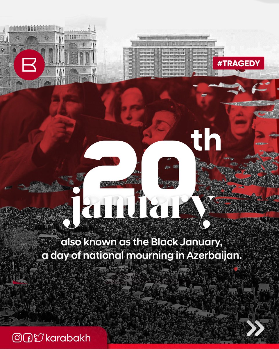 QarabaghAZE's tweet photo. #Baku. Early 1990s. Thousands of peaceful protesters demand justice &amp; a resolution to the growing conflict in #Karabakh. #Moscow ’s subsequent “stabilization” of the situation with violent, deadly attacks against the civilian population.

#BlackJanuary. #WeRemember. https://t.co/BppUZYU3Kt