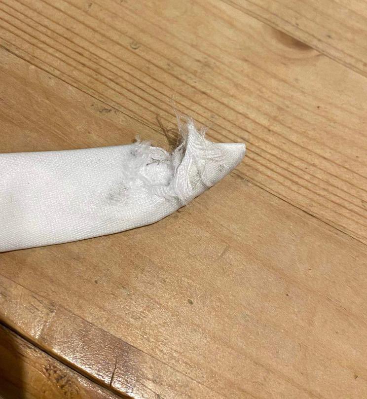 cpbragg's tweet photo. #Timpson really sad day today, a young friend getting ready for her wedding on Saturday, got her brand new dress steamed. Poor service only to be shouted at when she called them to ask for help and complain 😞 https://t.co/OIgIkDwwGQ