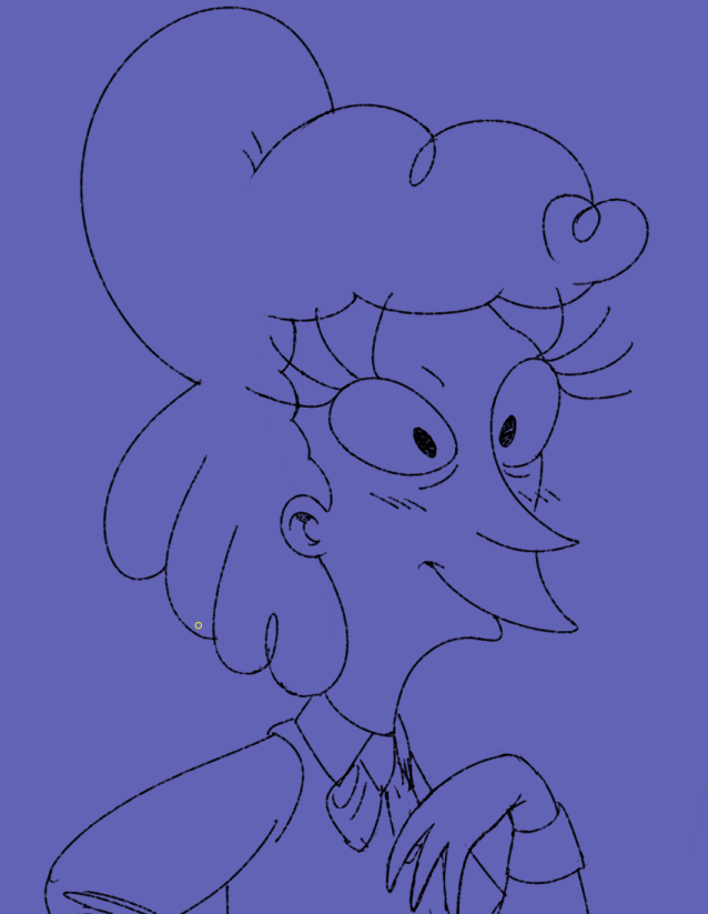 stoopid drawing of bird-like wife