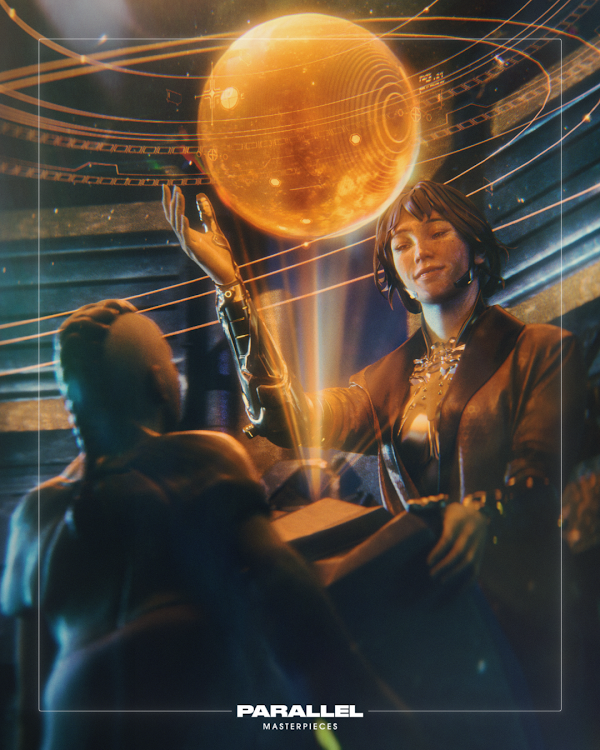 ParallelTCG's tweet photo. The masterpiece charity auction is live on @Opensea ! Click below to enter a bid on this historic piece. 100% of the proceeds will be donated to @khanacademy 

https://t.co/ioXfqV58e7 https://t.co/8y8J7XukyD