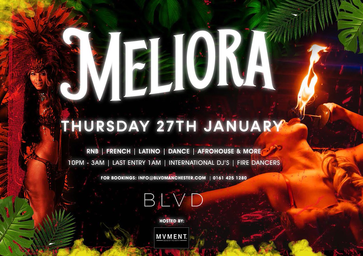 MvmentProject's tweet photo. NEW THURSDAY NIGHT IN MCR 🔥
•
@mvmentproject @blvdmcr 
•
DJs: @dj_sskes @mangole___ 
•
RNB + LATINO + FRENCH + MORE
•
🗓: 27th of January
🕙: 10PM - 4AM
📍: @blvdmcr 
🎫: https://t.co/y5B33wNa33 https://t.co/elzPTWCgDp