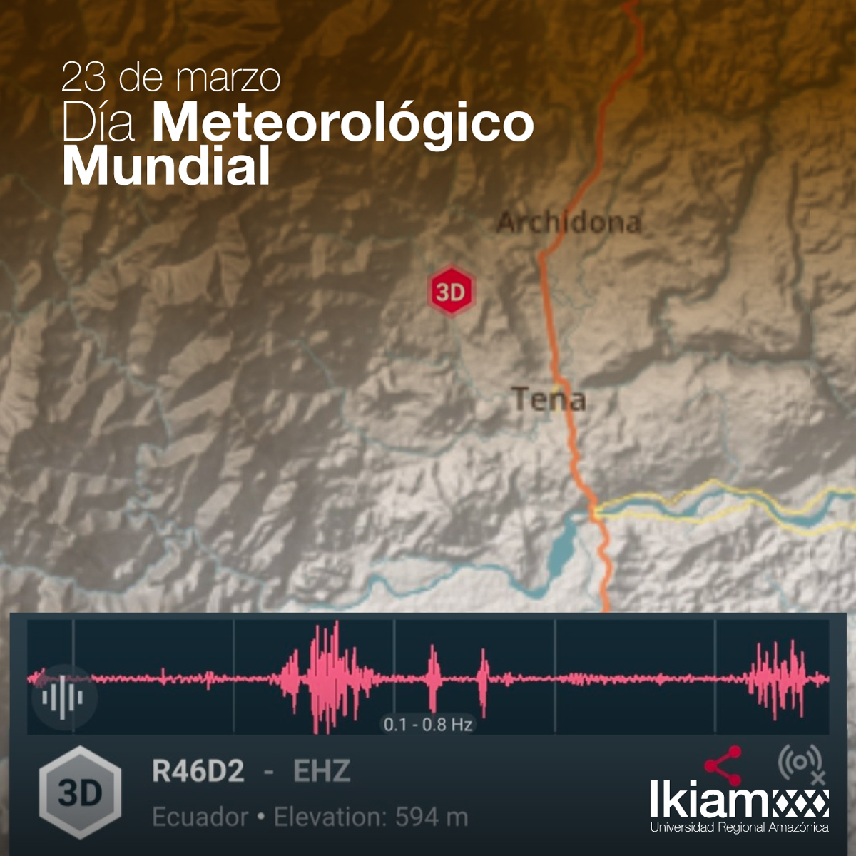 u_ikiam's tweet photo. #DíaMeteorológicoMundial | Celebramos la importancia de la meteorología para el equilibrio ambiental y la continuidad de la vida.

Contamos con la estación Raspberry Shake que tiene como objetivo monitorear la actividad sísmica de la Reserva Biológica Colonso Chalupas #GI2G https://t.co/lBpFT34CHq