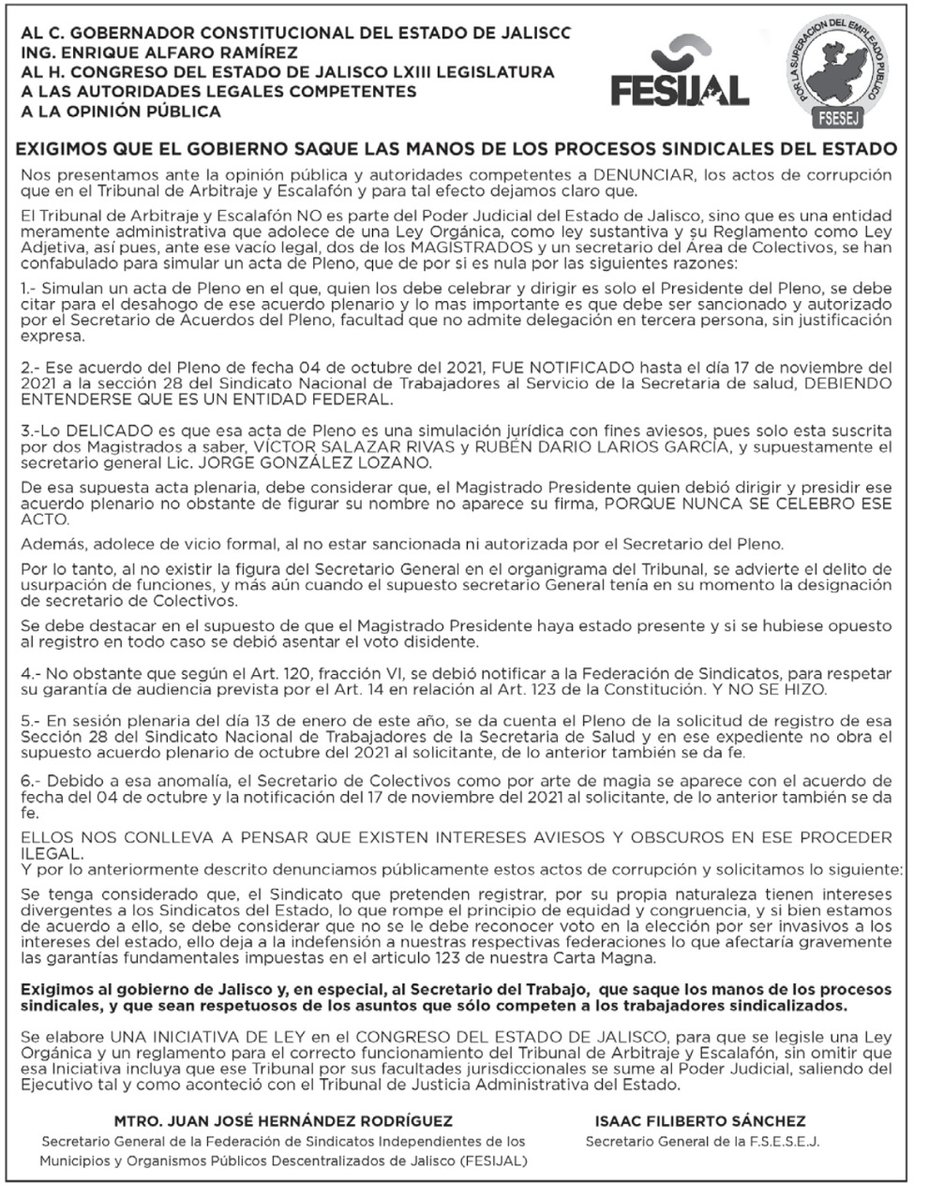 Nuestro posicionamiento ante los actos de corrupción que se han realizado en el #TAE